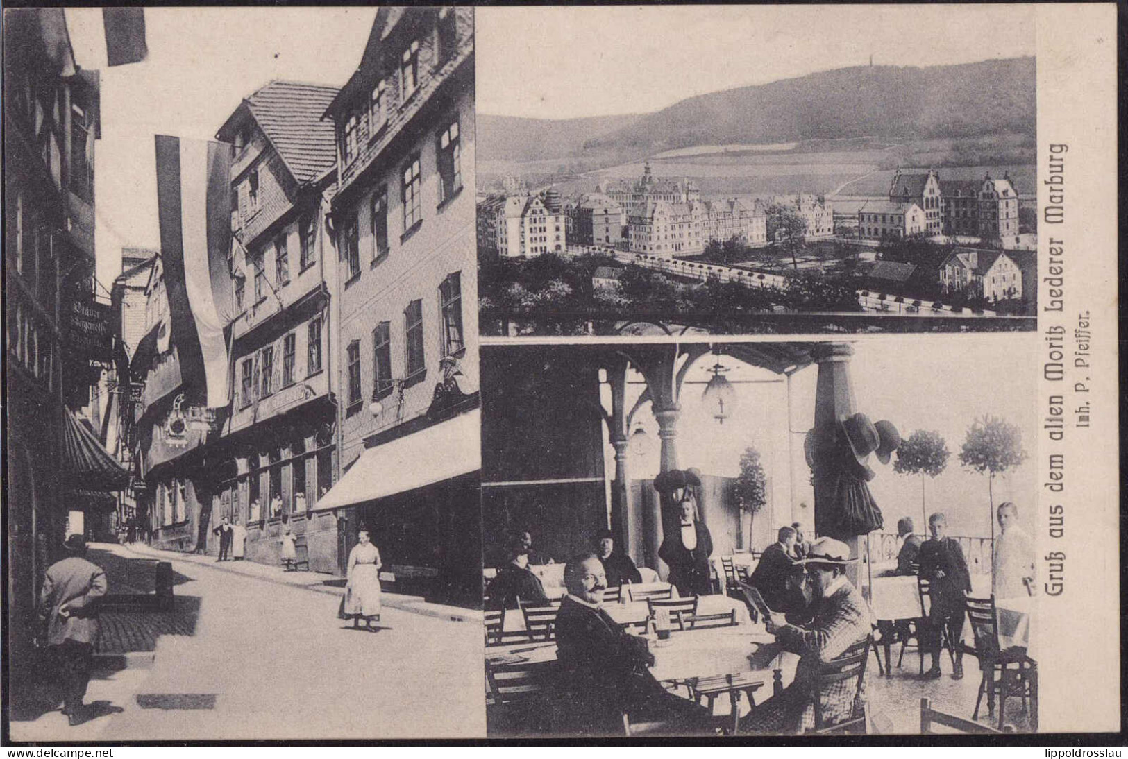 Gest. W-3550 Marburg Gasthaus Moritz Lederer 1914 - Marburg