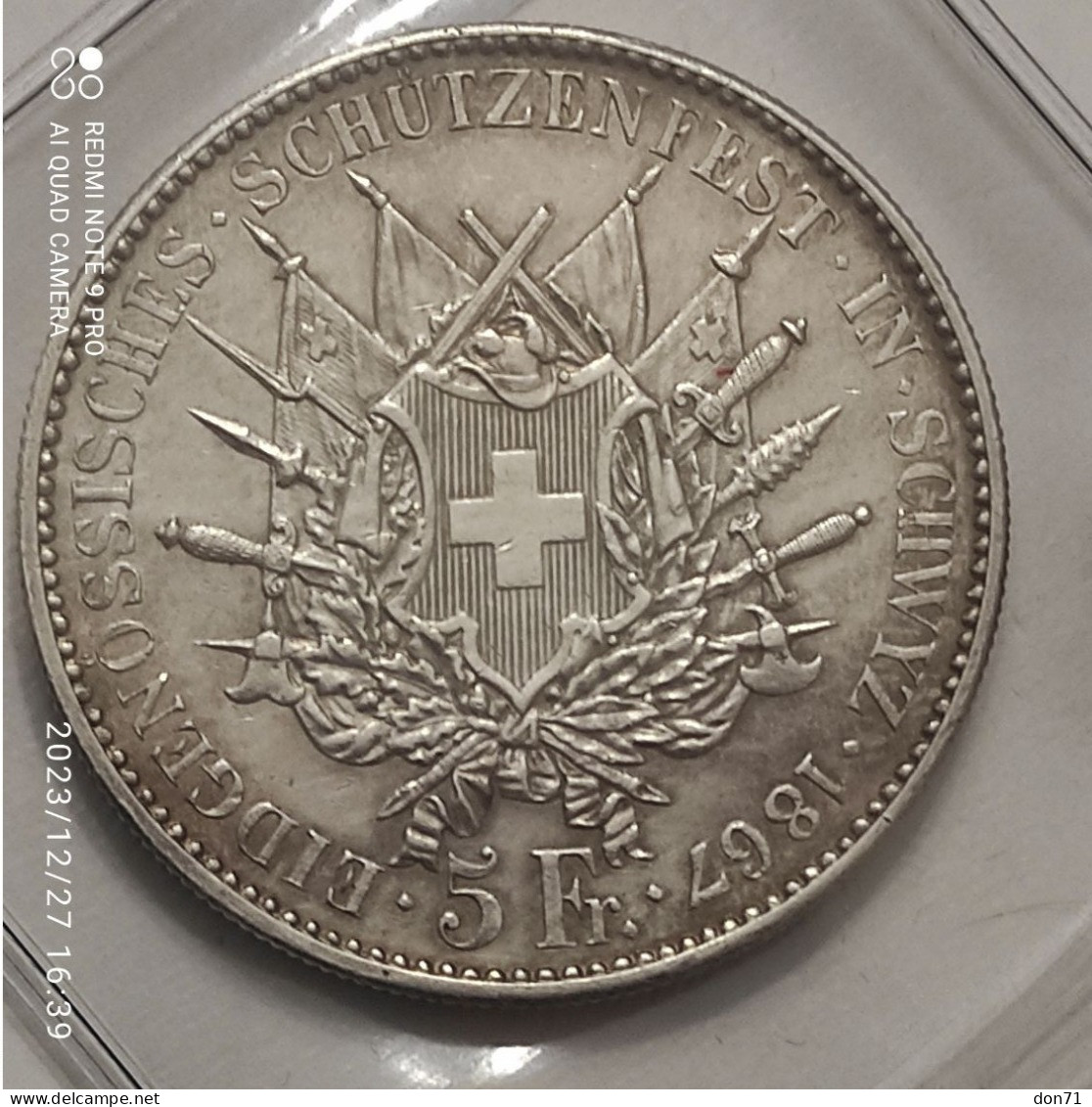 Berna - 5 franchi 1867 (qFDC/FDC)