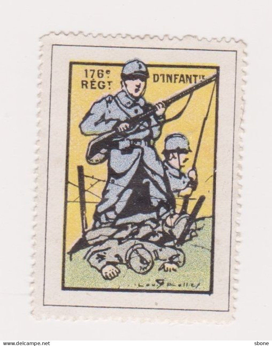 Vignette Militaire Delandre - 176ème Régiment D'infanterie - Militärmarken