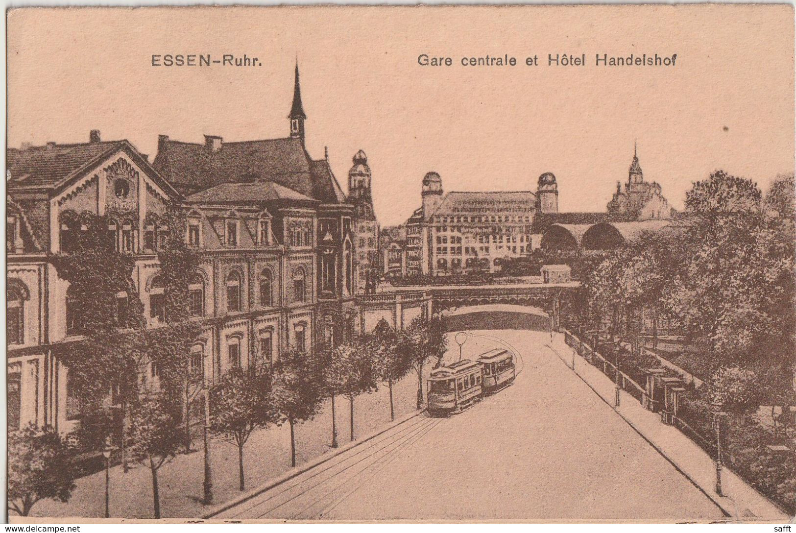 AK Essen, Gare Centrale Et Hotel Handelshof - Hauptbahnhof 1929 - Essen