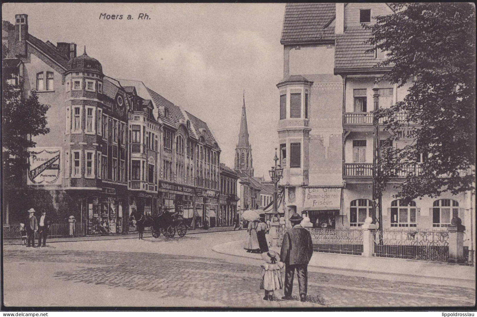 Gest. W-4130 Moers Straßenpartie 1910 - Moers