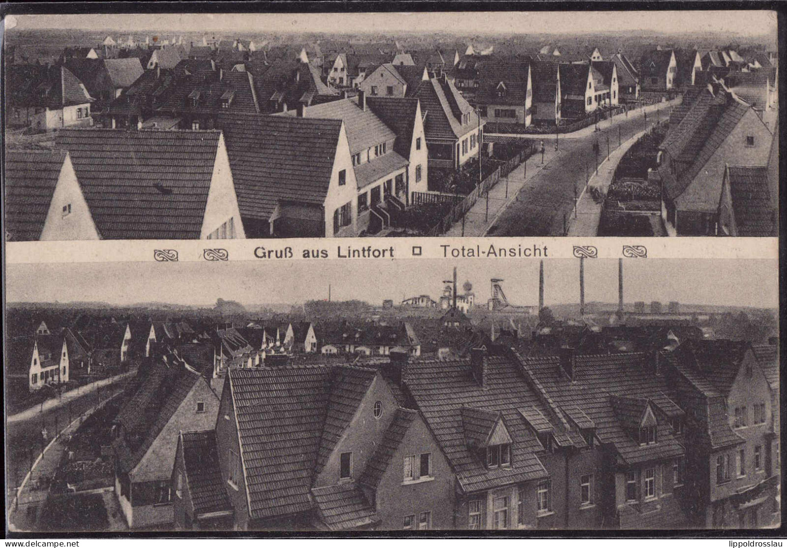 Gest. W-4132 Lintfort Häuserpartie, Feldpost 1915 - Mörs