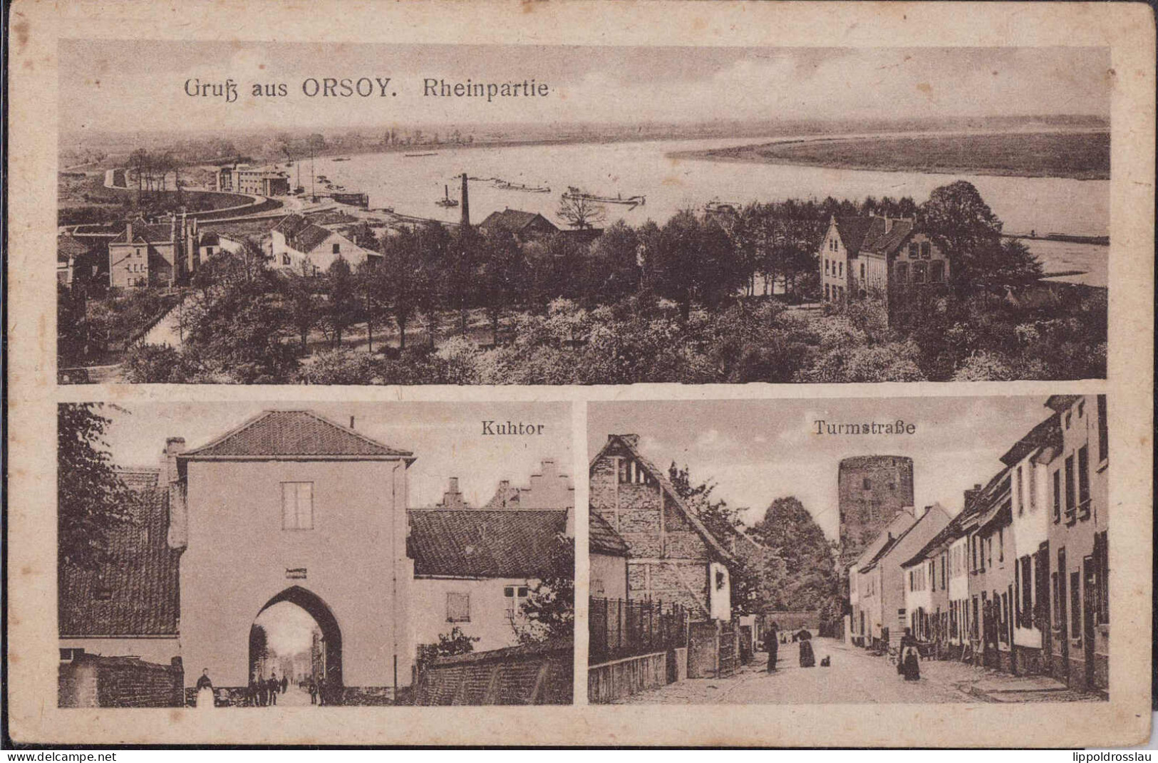 Gest. W-4134 Orsoy Turmstraße, Feldpost 1920 - Mörs