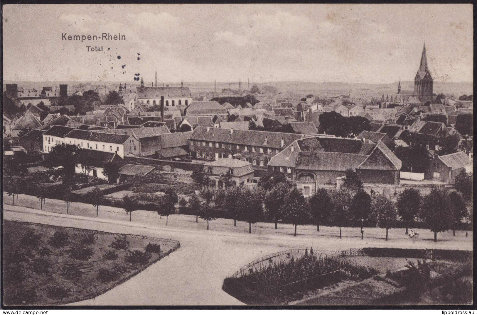 Gest. W-4152 Kempen Blick über Den Ort, Feldpost 1916 - Krefeld