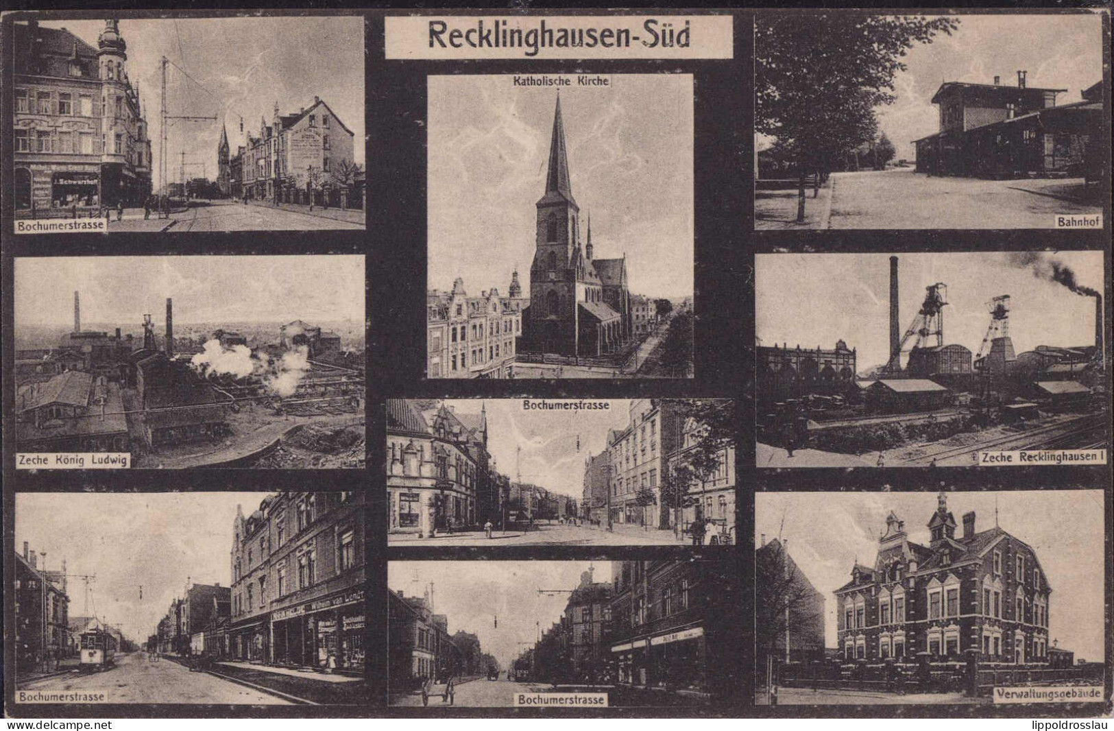 * W-4350 Recklinghausen-Süd Zeche Bahnhof Div. Straßen - Recklinghausen