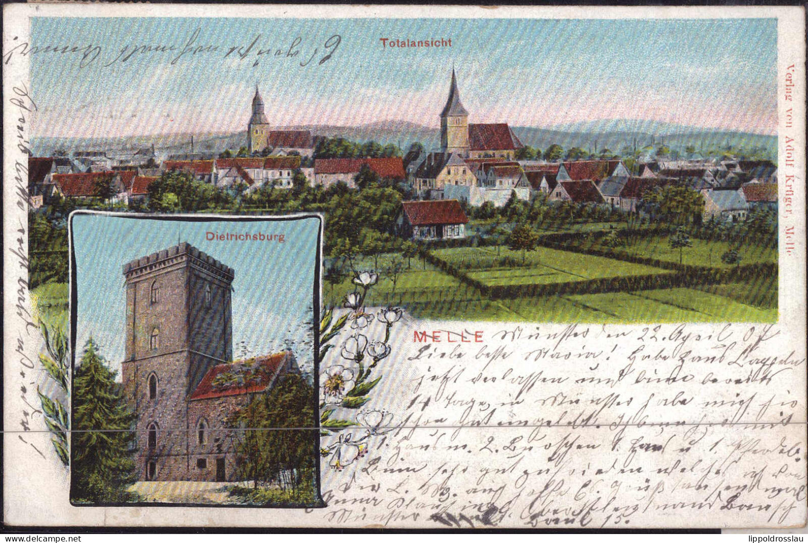 Gest. W-4520 Melle Blick Zum Ort 1907 - Melle