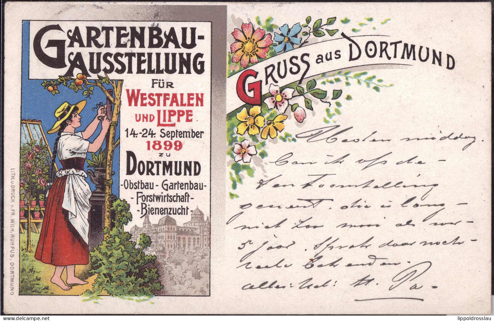 Gest. W-4600 Dortmund Gartenbauausstellung 1899 - Dortmund