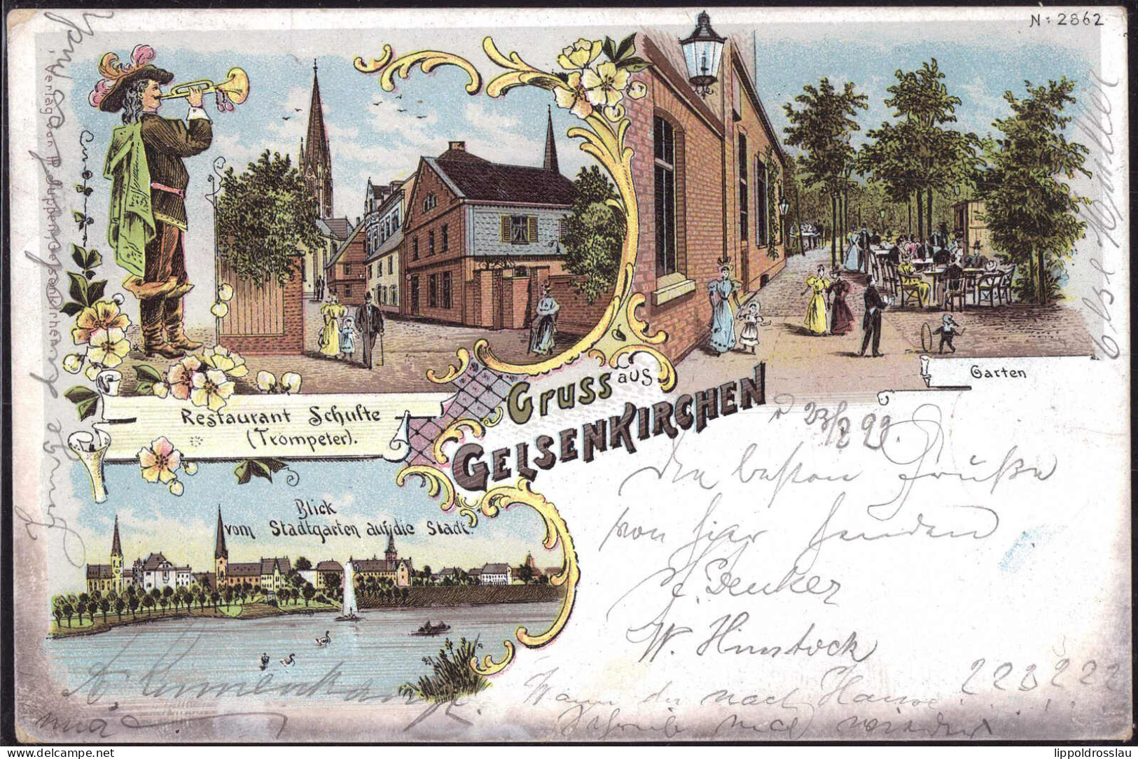 Gest. W-4650 Gelsenkirchen Gasthaus Schulte 1899 - Gelsenkirchen