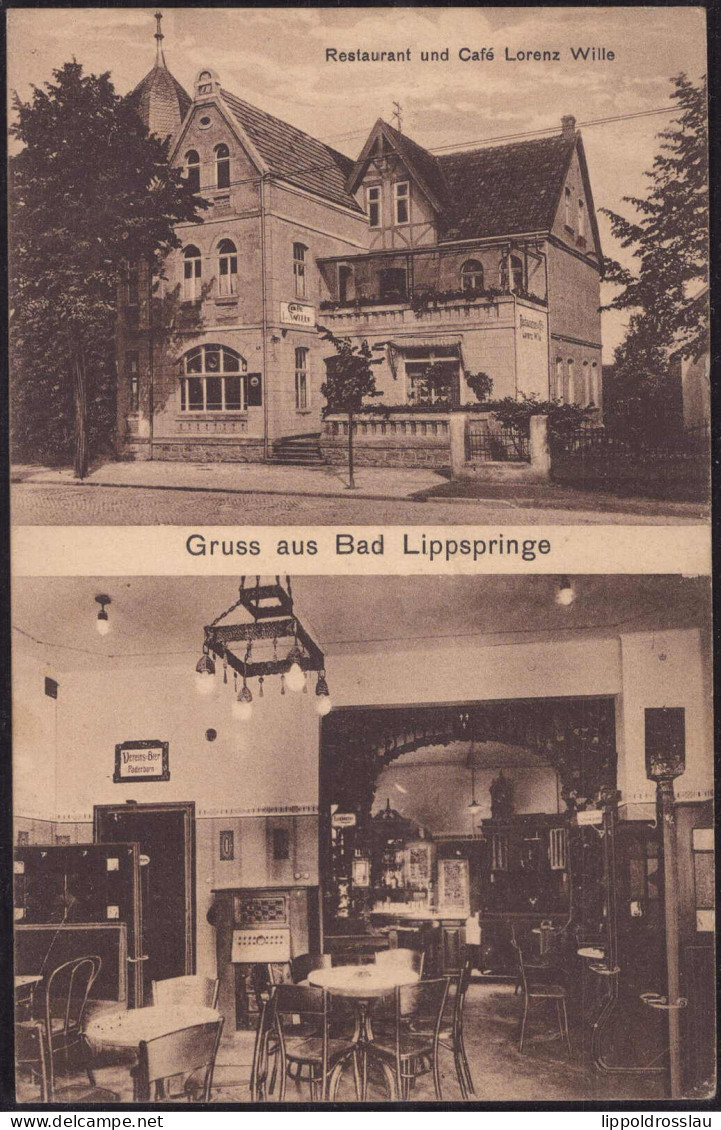 Gest. W-4792 Bad Lippspringe Gasthaus Caf Wille 1913 - Paderborn