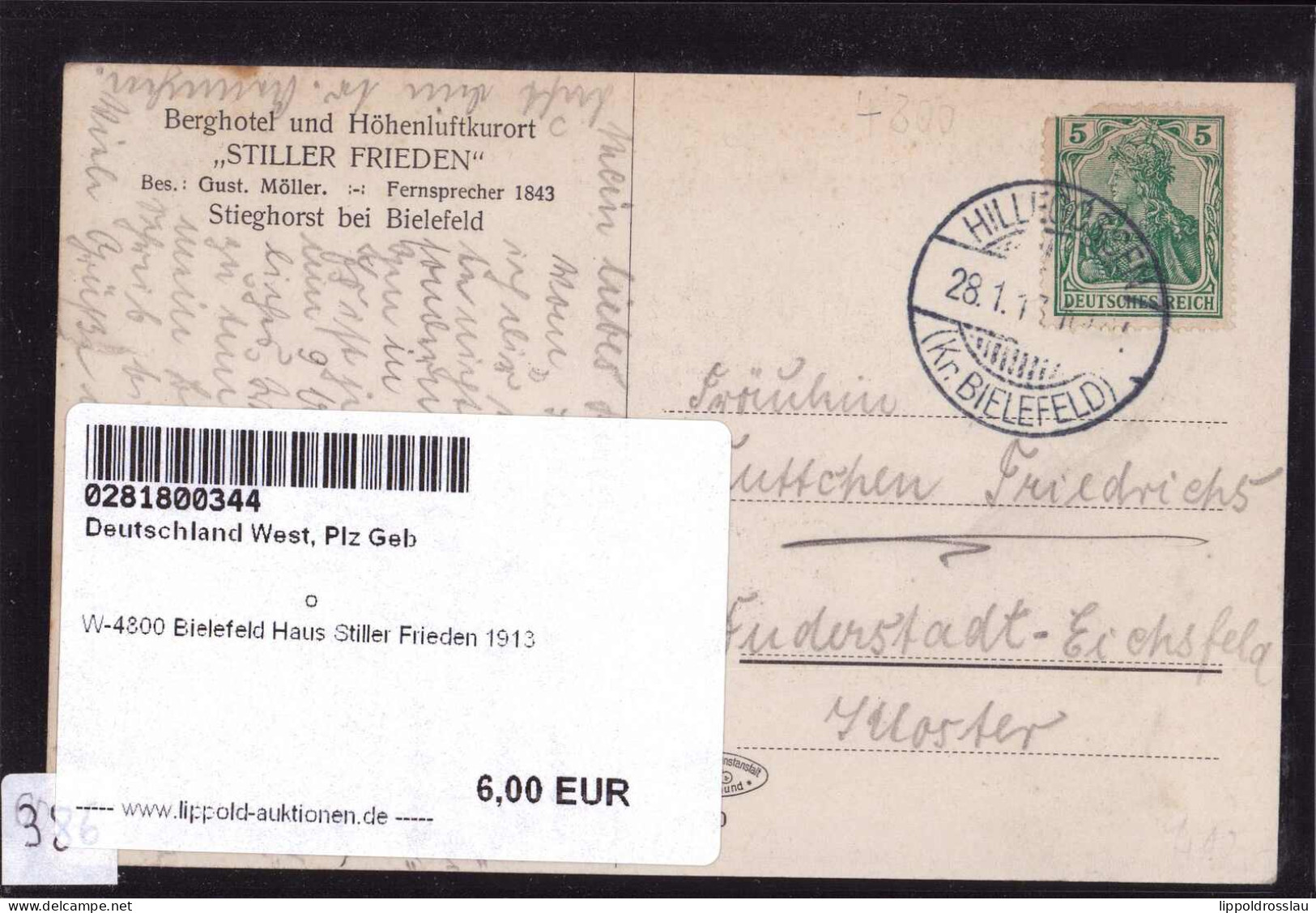 Gest. W-4800 Bielefeld Haus Stiller Frieden 1913 - Bielefeld