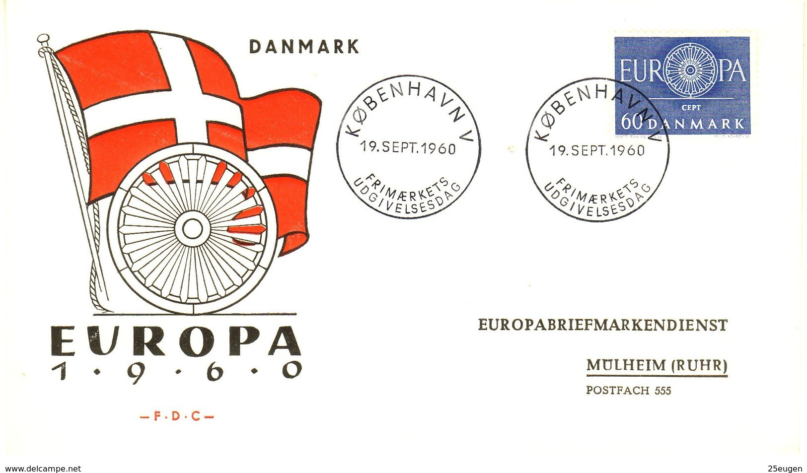 DENMARK 1960 EUROPA CEPT FDC - 1960