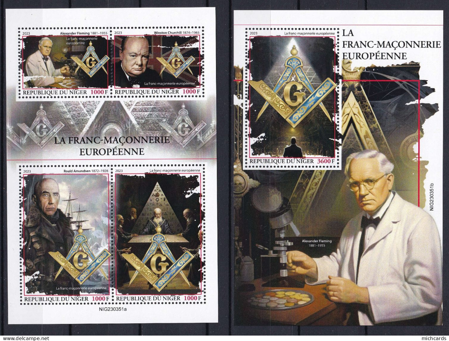 103 - NIGER 2023 - Masonic Franc Maconnerie Freemasonery Freimaurerei Loge - Neuf ** (MNH) Sans Charniere - Freemasonry