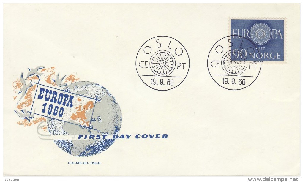 NORWAY 1960 EUROPA CEPT SET FDC - 1960