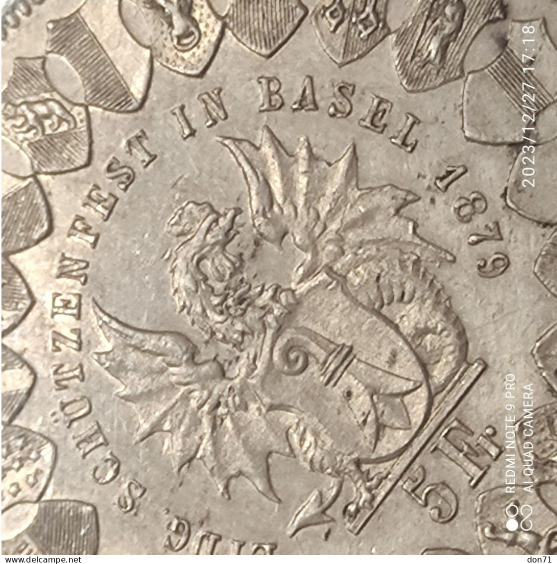 Basilea - 5 franchi 1879 (qFDC/FDC)