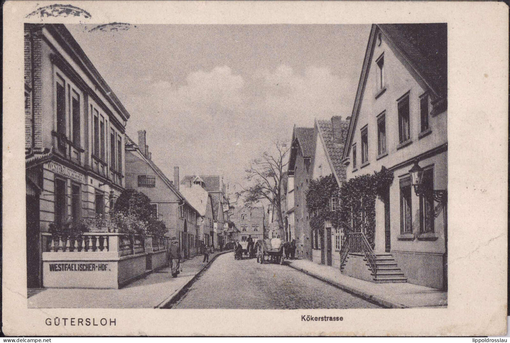 Gest. W-4830 Gütersloh Kökerstraße 1907, Min. Bug 2cm - Gütersloh