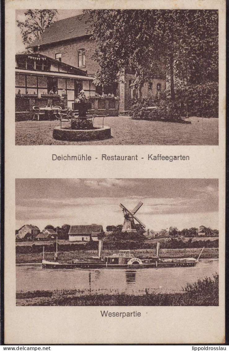 Gest. W-4953 Petershagen Gasthaus Deichmühle 1931 - Minden