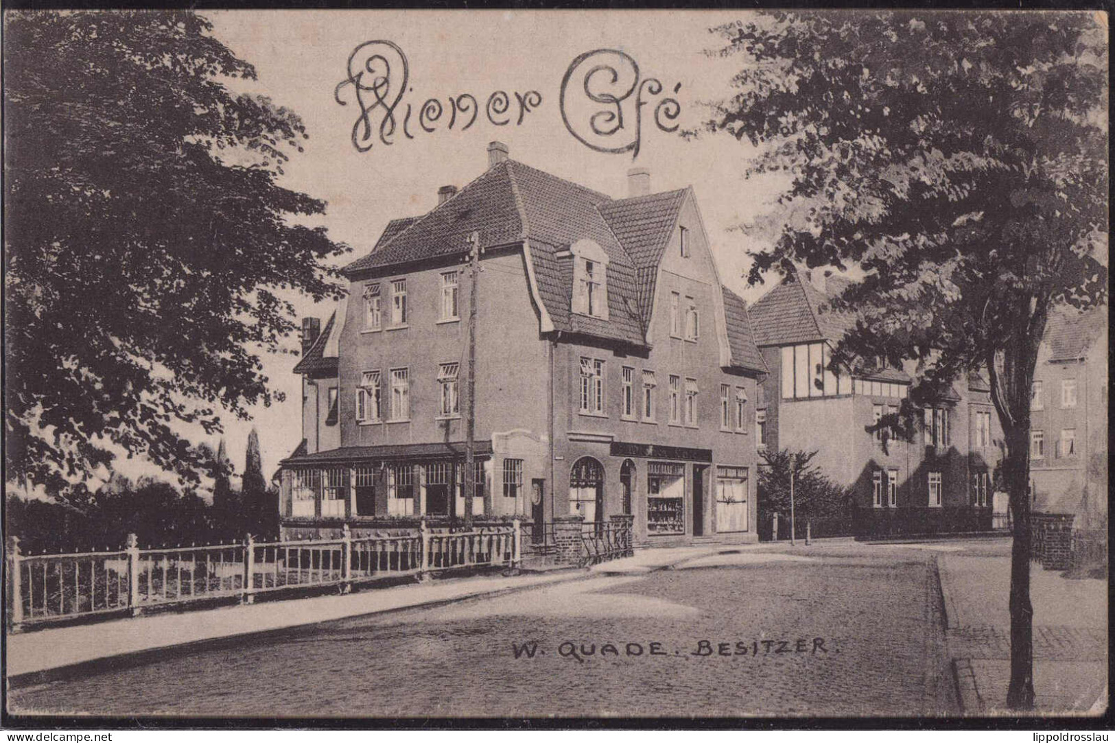 Gest. W-4980 Bünde Gasthaus Quade Wiener Cafe 1921, Briefmarke Entfernt - Buende