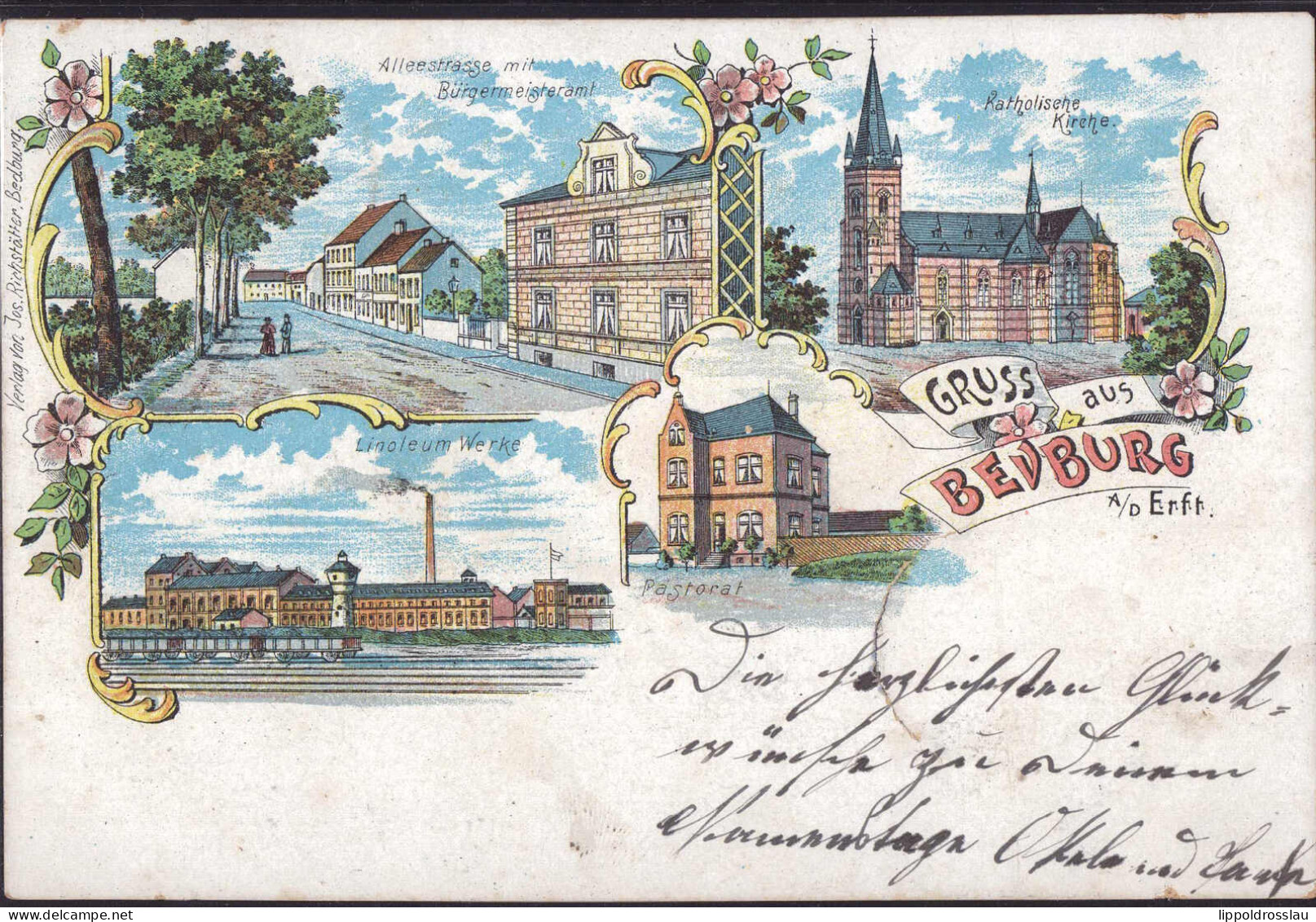 Gest. W-5012 Bedburg Alleestraße Pastorat Linoleumwerk 1899 - Bergheim