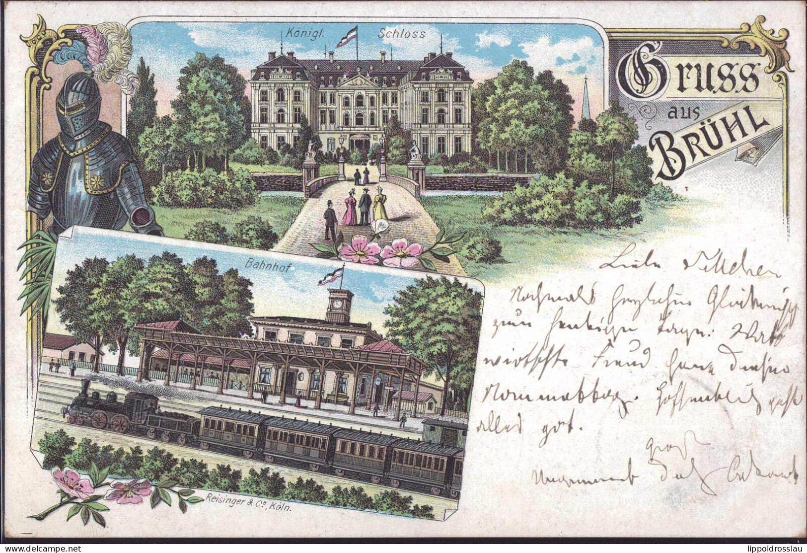 Gest. W-5040 Brühl Bahnhof Schloß 1898 - Brühl