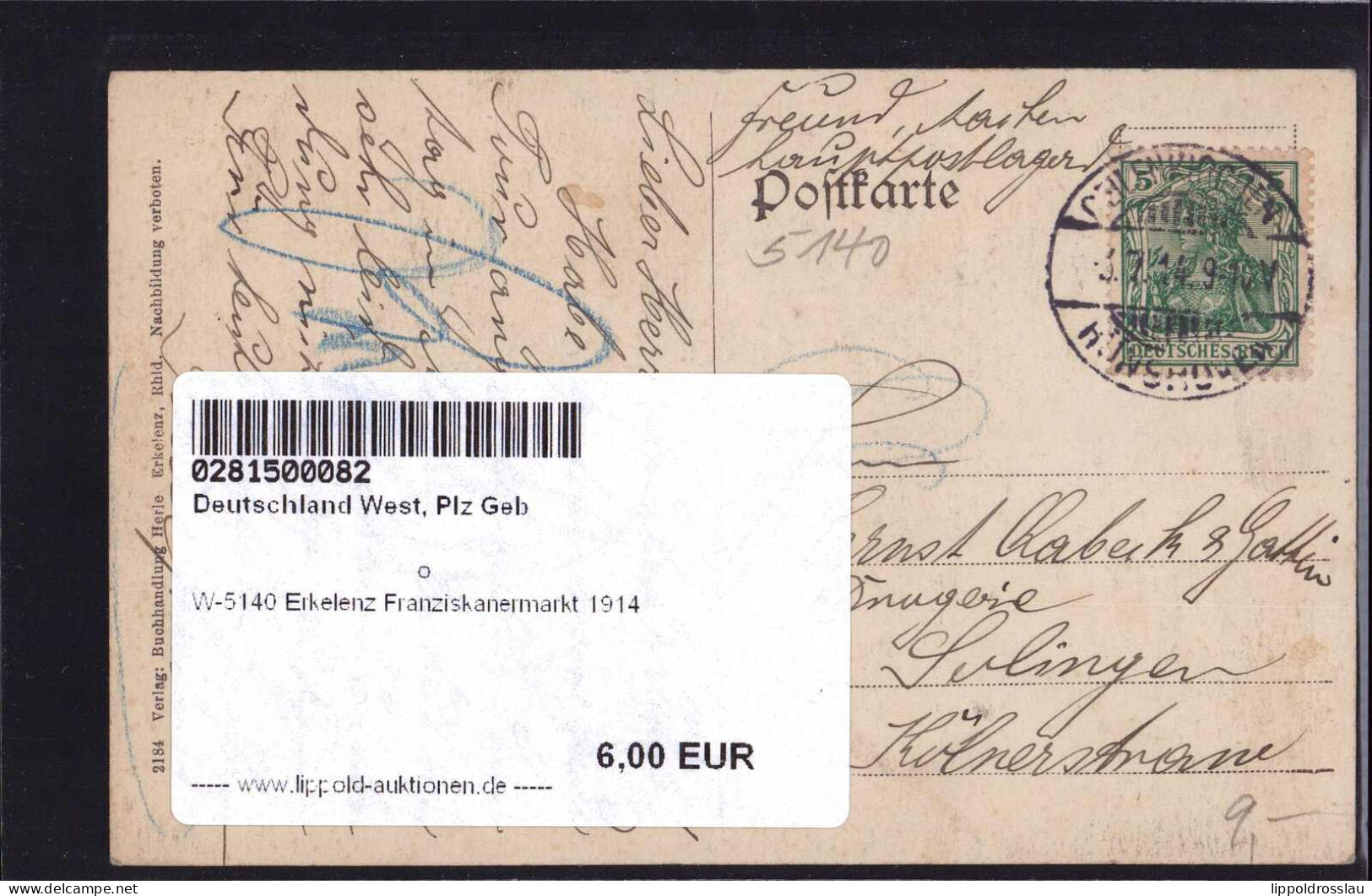 Gest. W-5140 Erkelenz Franziskanermarkt 1914 - Erkelenz