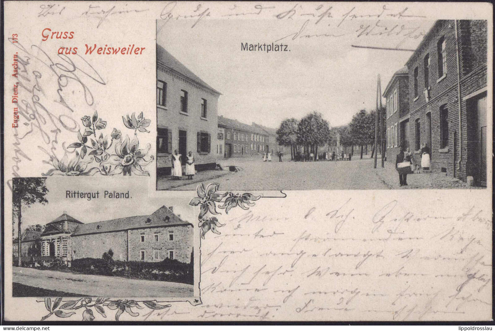 Gest. W-5180 Weisweiler Rittergut Paland Markt 1900 - Eschweiler