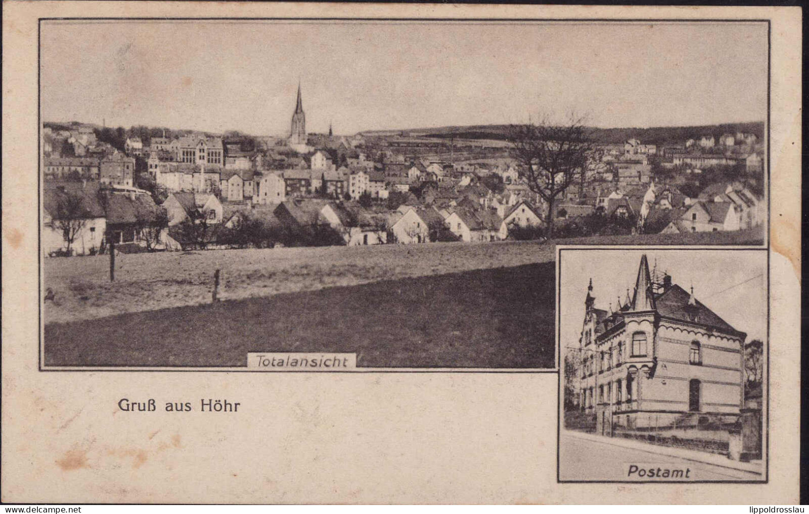 * W-5410 Höhr Post Blick Zum Ort 1917 - Höhr-Grenzhausen