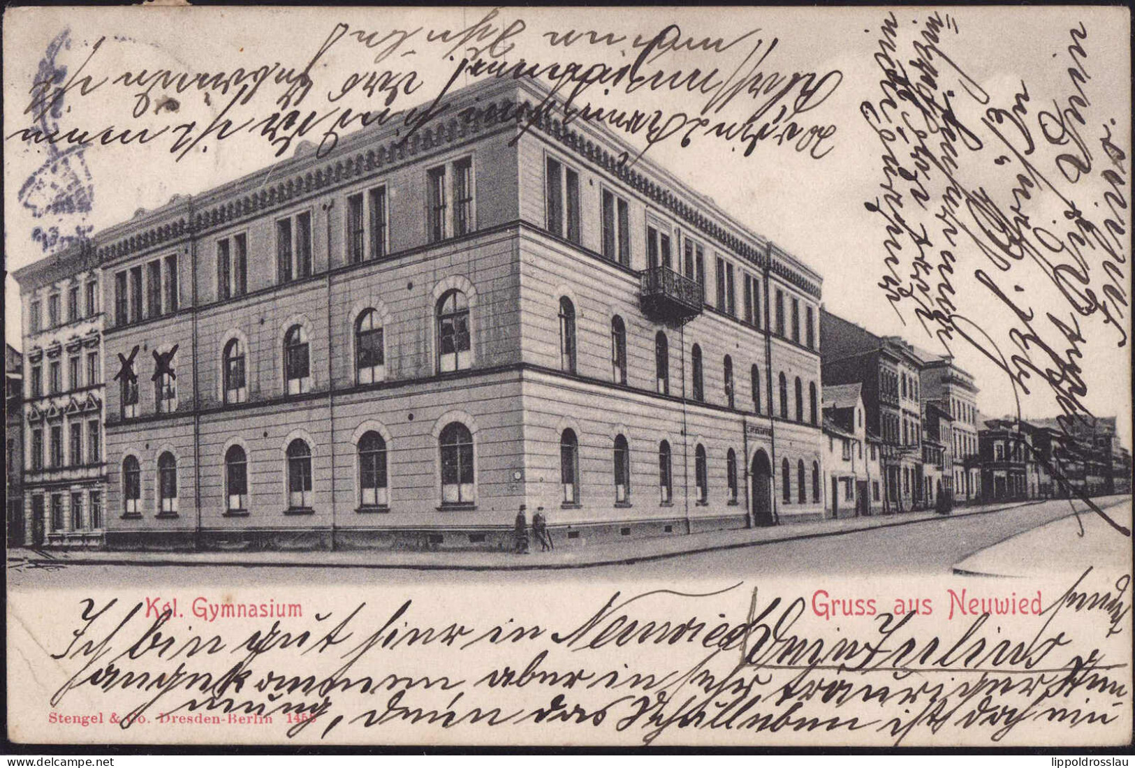 Gest. W-5450 Neuwied Gymnasium 1906 - Neuwied