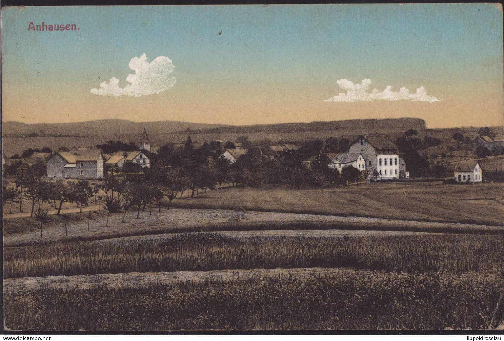 Gest. W-5459 Anhausen Blick Zum Ort, Feldpost 1918, EK 1cm - Neuwied