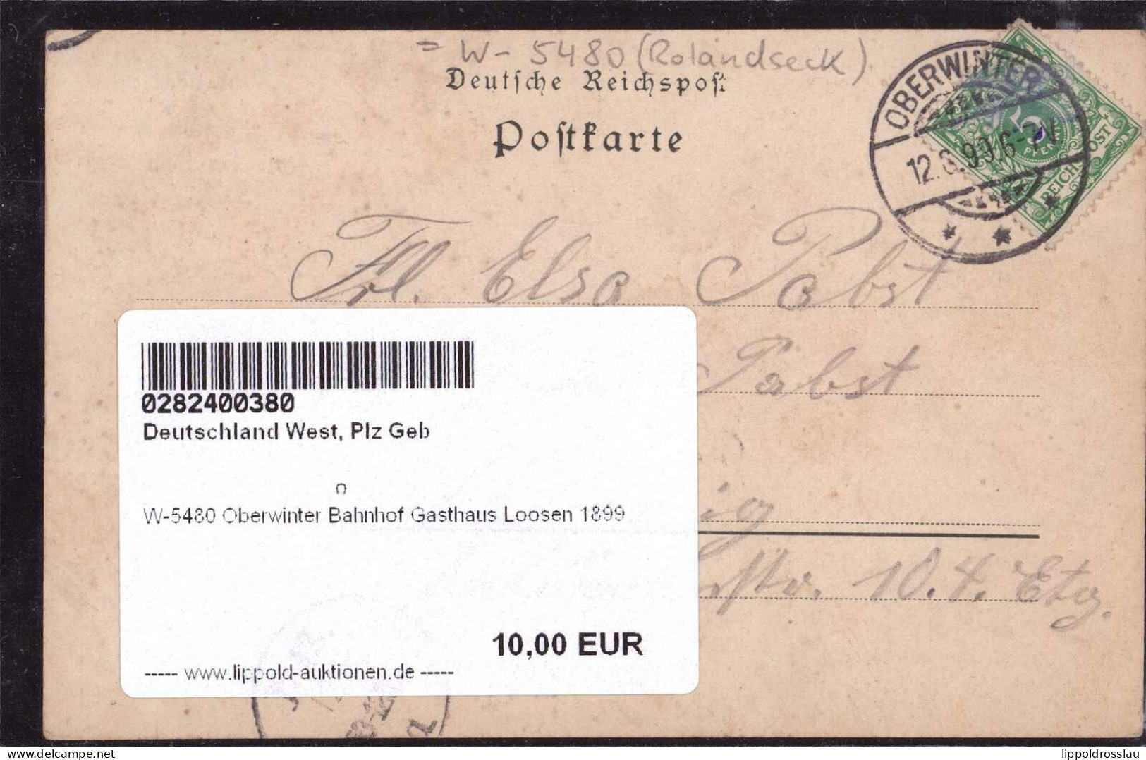 Gest. W-5480 Oberwinter Bahnhof Gasthaus Loosen 1899 - Remagen