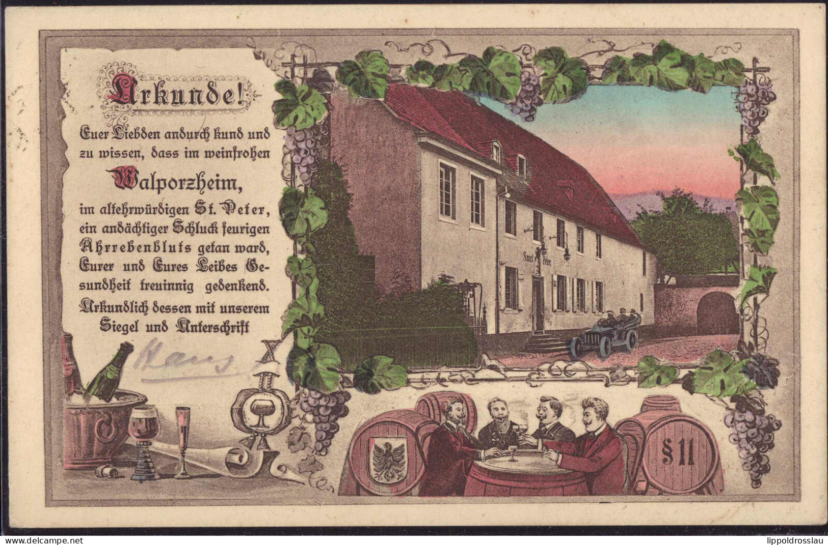 Gest. W-5483 Walporzheim Gasthaus St. Peter 1929 - Remagen