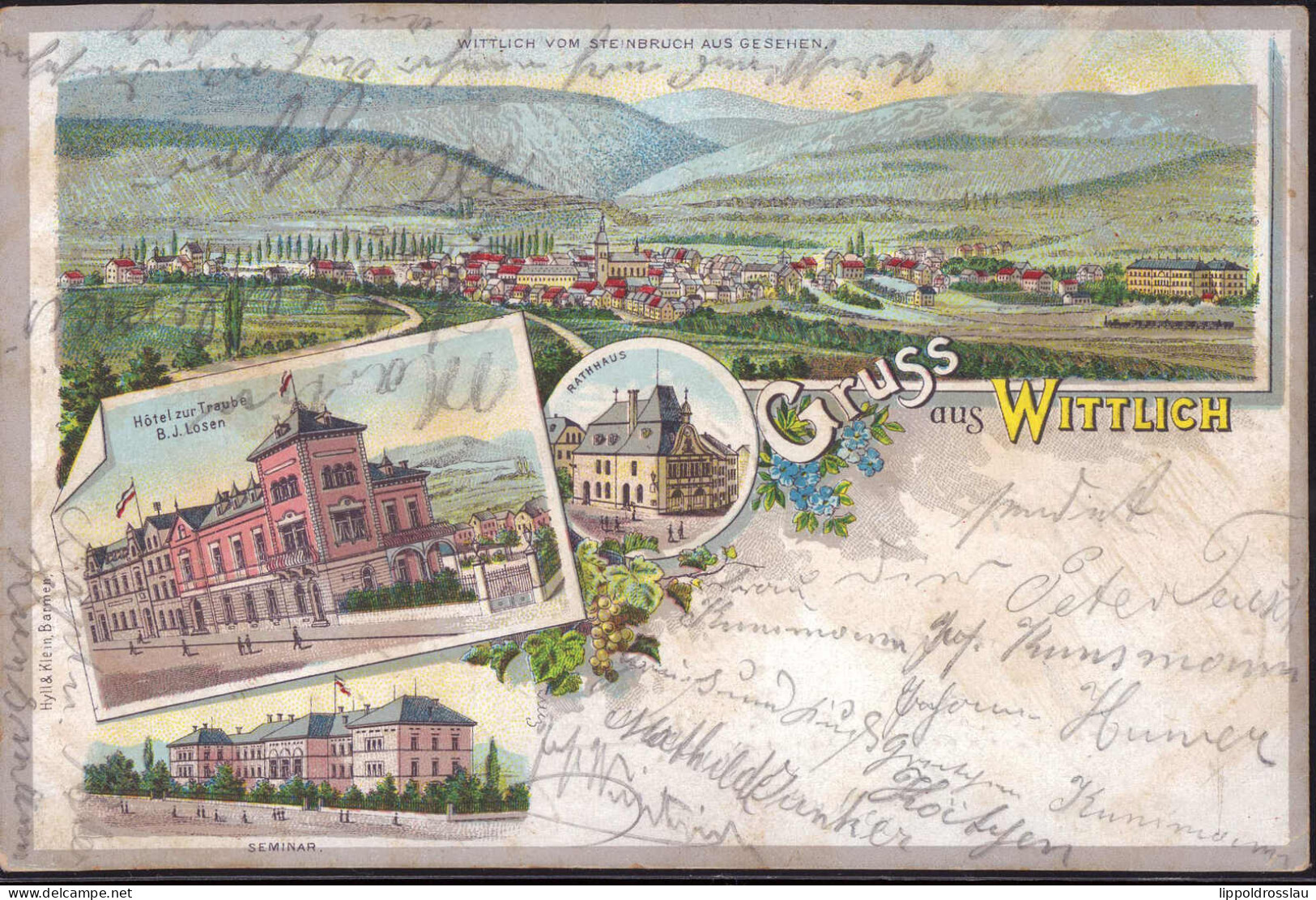 Gest. W-5560 Wittlich Hotel Gasthaus Zur Traube 1898, EK 3mm - Wittlich