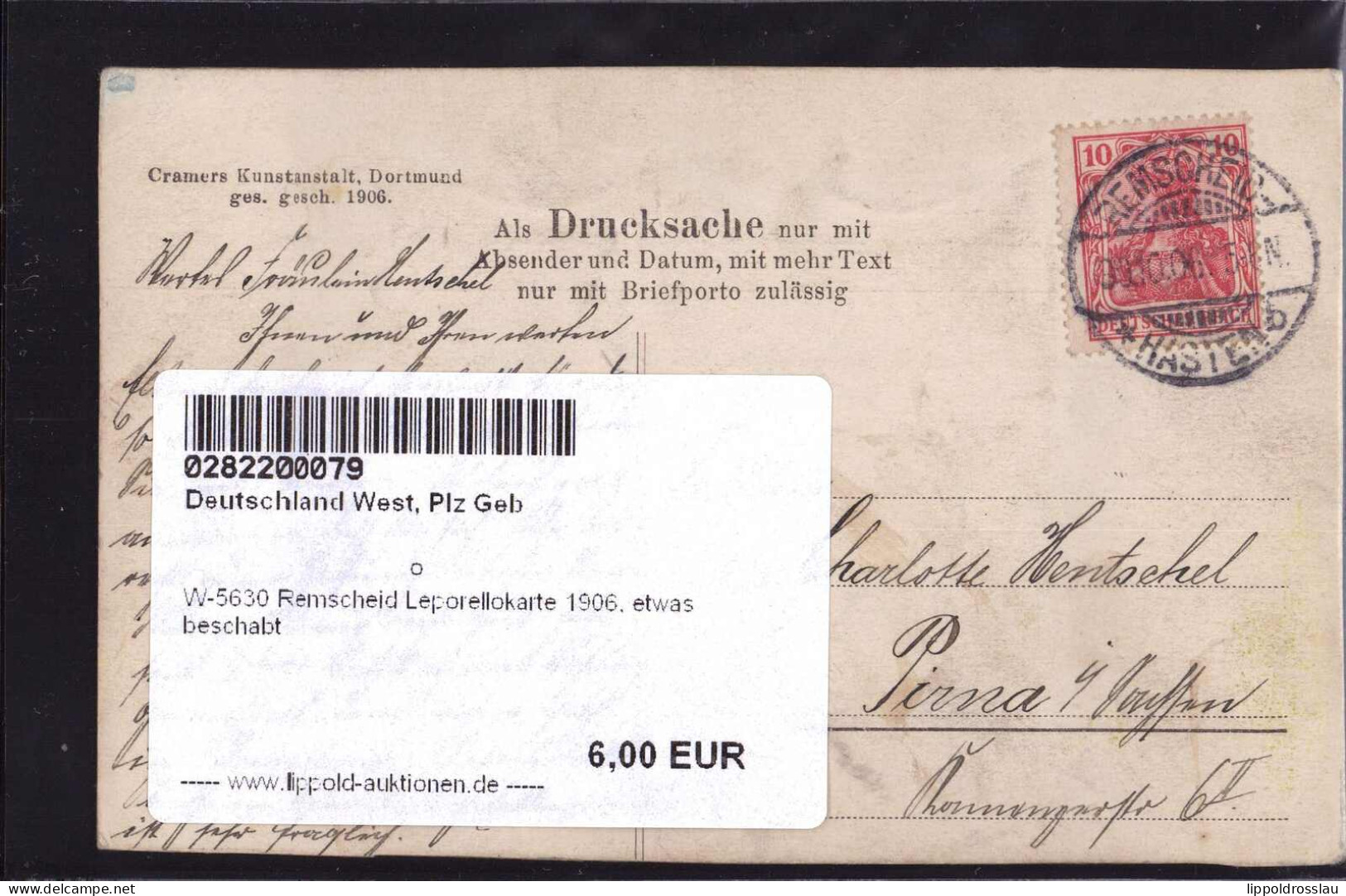 Gest. W-5630 Remscheid Leporellokarte 1906, Etwas Beschabt - Wuppertal