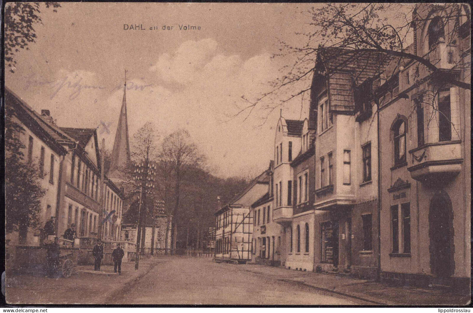 Gest. W-5800 Dahl Häuserpartie, Feldpost 1918 - Hagen