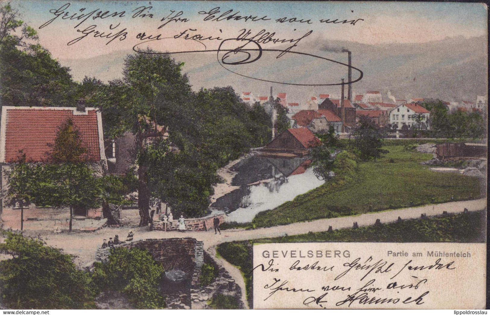 Gest. W-5820 Gevelsberg Häuser Am Mühlenteich 1903 - Gevelsberg