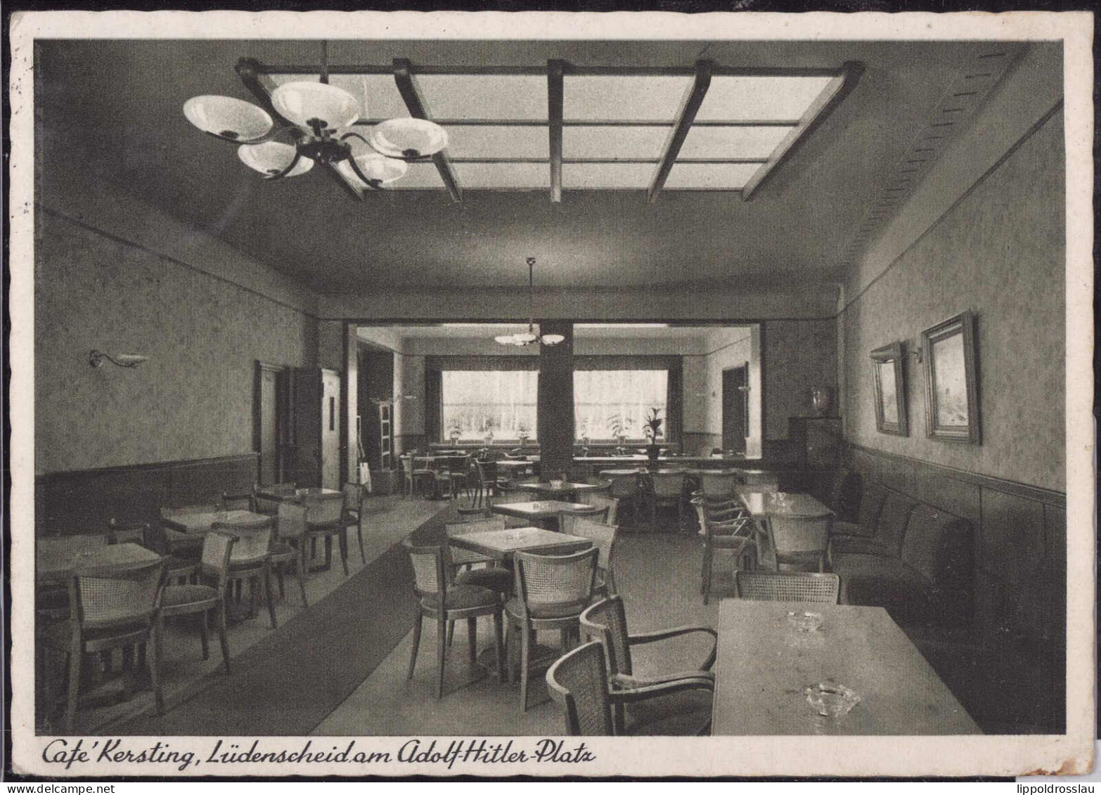 Gest. W-5880 Lüdenscheid Cafe Kersing Am Adolf-Hitler-Platz , Feldpost 1940, Etwas Best. - Lüdenscheid