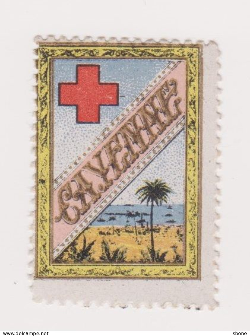 Vignette Militaire Delandre - Croix Rouge - Cayenne - Red Cross