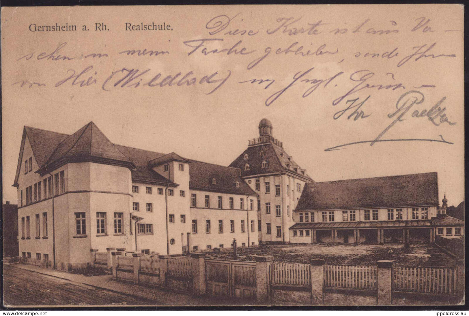 Gest. W-6084 Gernsheim Realschule 1911 - Gross-Gerau