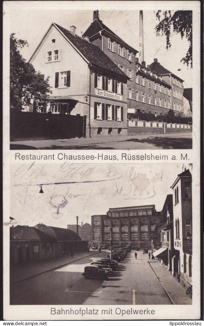 Gest. W-6090 Rüsselsheim Gasthaus Chausseehaus Opelwerke 1938 - Gross-Gerau