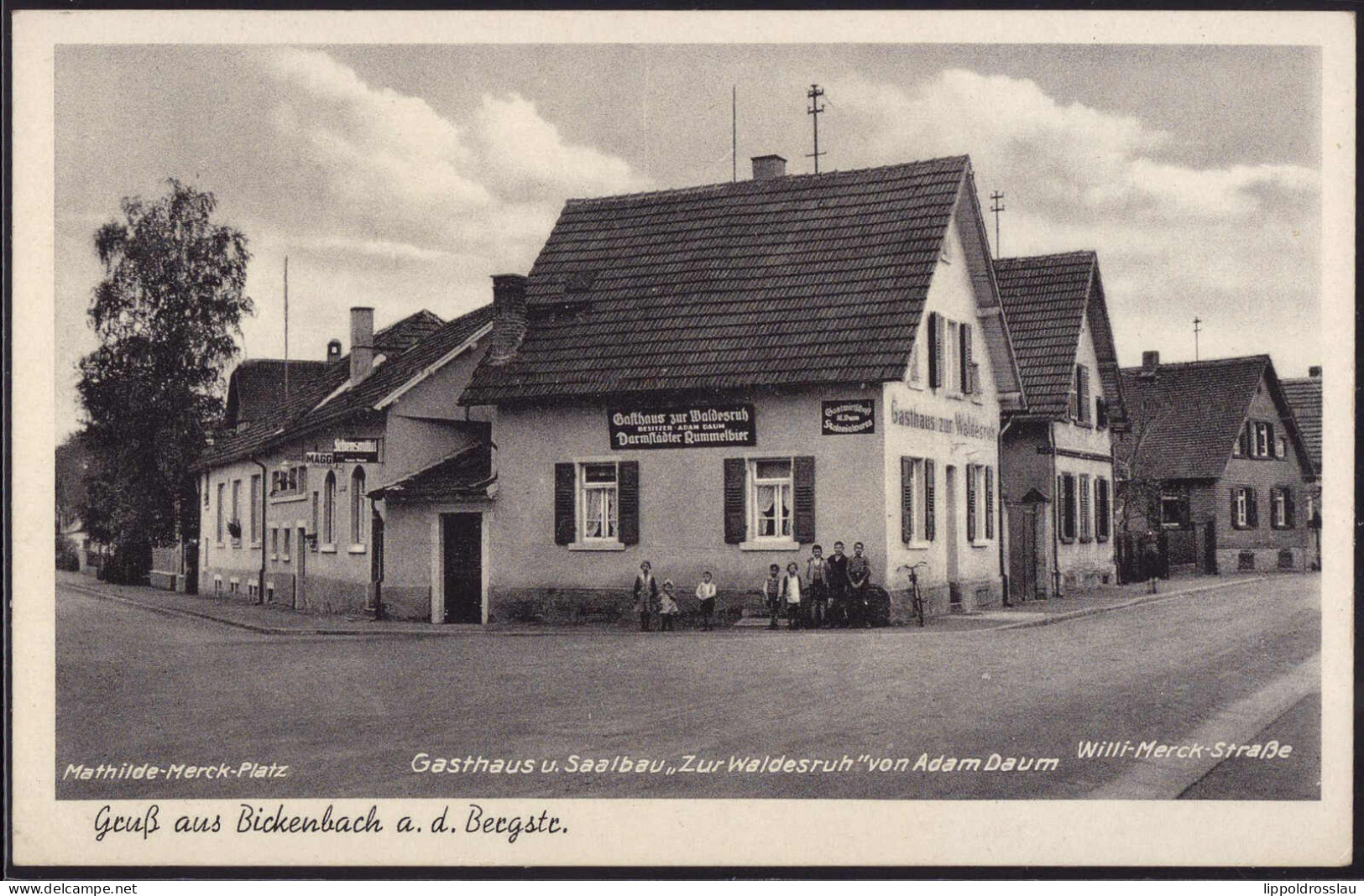 Gest. W-6101 Bickenbach Gasthaus Zur Waldesruh 1952 - Darmstadt