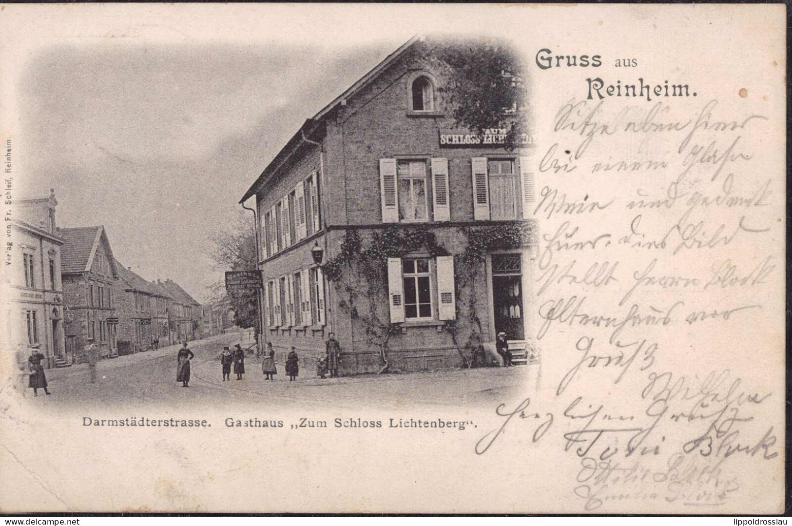 Gest. W-6107 Reinheim Gasthaus Zum Schloß Lichtenberg 1900, EK 1,4 Cm - Darmstadt