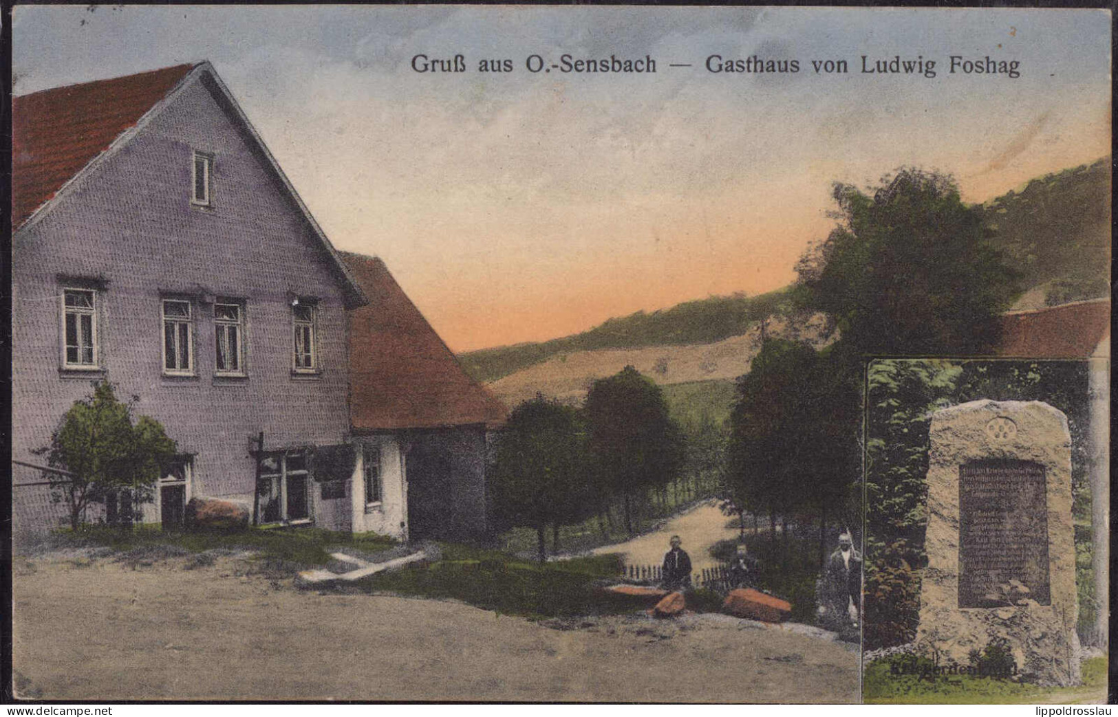 Gest. W-6121 Ober-Sensbach Gasthaus Foshag 1927 - Erbach