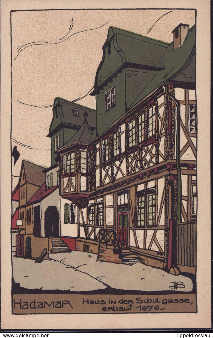 * W-6253 Hadamar Schulgasse Steinzeichnung 1928 - Limburg