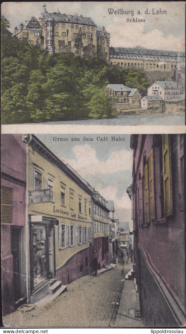 Gest. W-6290 Weilburg Cafe Hahn 1908, Nachporto - Weilburg