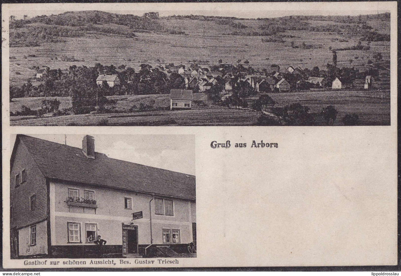 Gest. W-6348 Arborn Gasthaus Zur Schönen Aussicht 1931 - Dillenburg