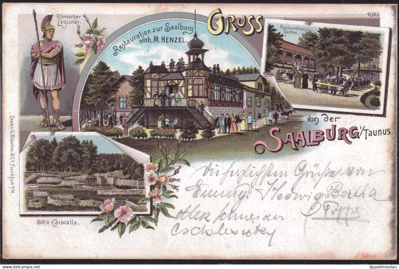 Gest. W-6380 Saalburg Gasthaus Henzel 1898 - Bad Homburg