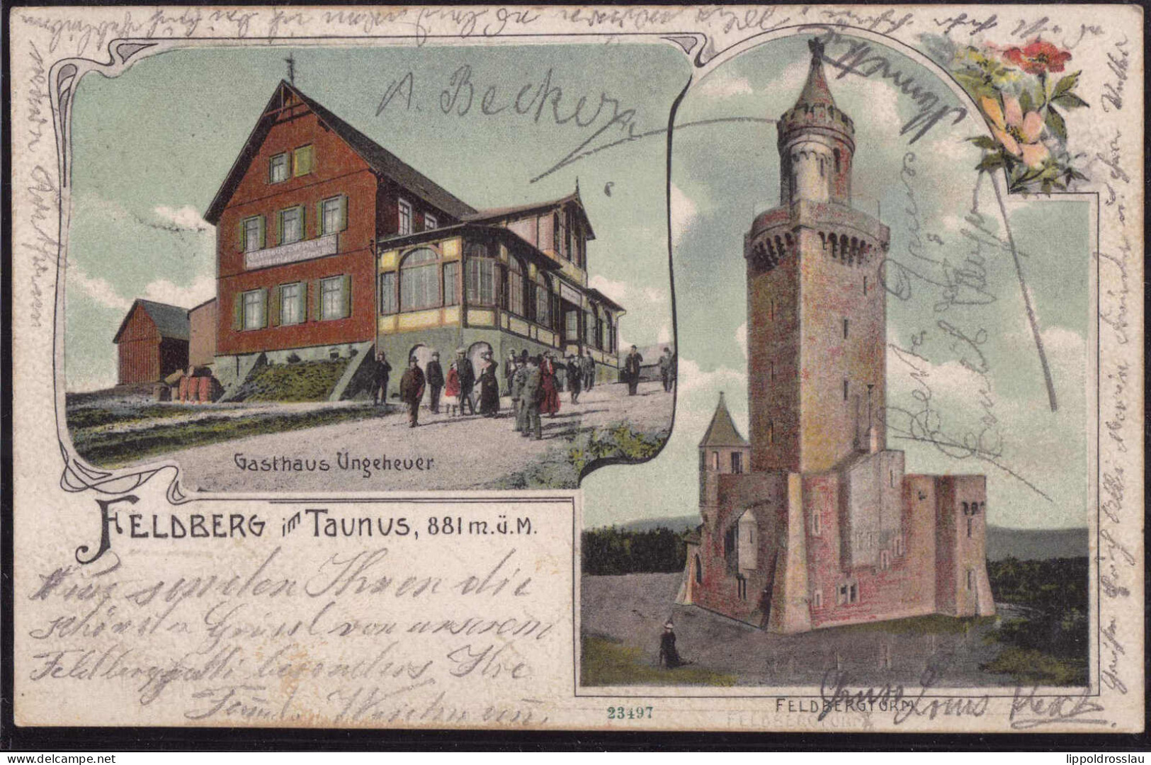 Gest. W-6384 Feldberg Gasthaus Ungeheuer 1904 - Bad Homburg