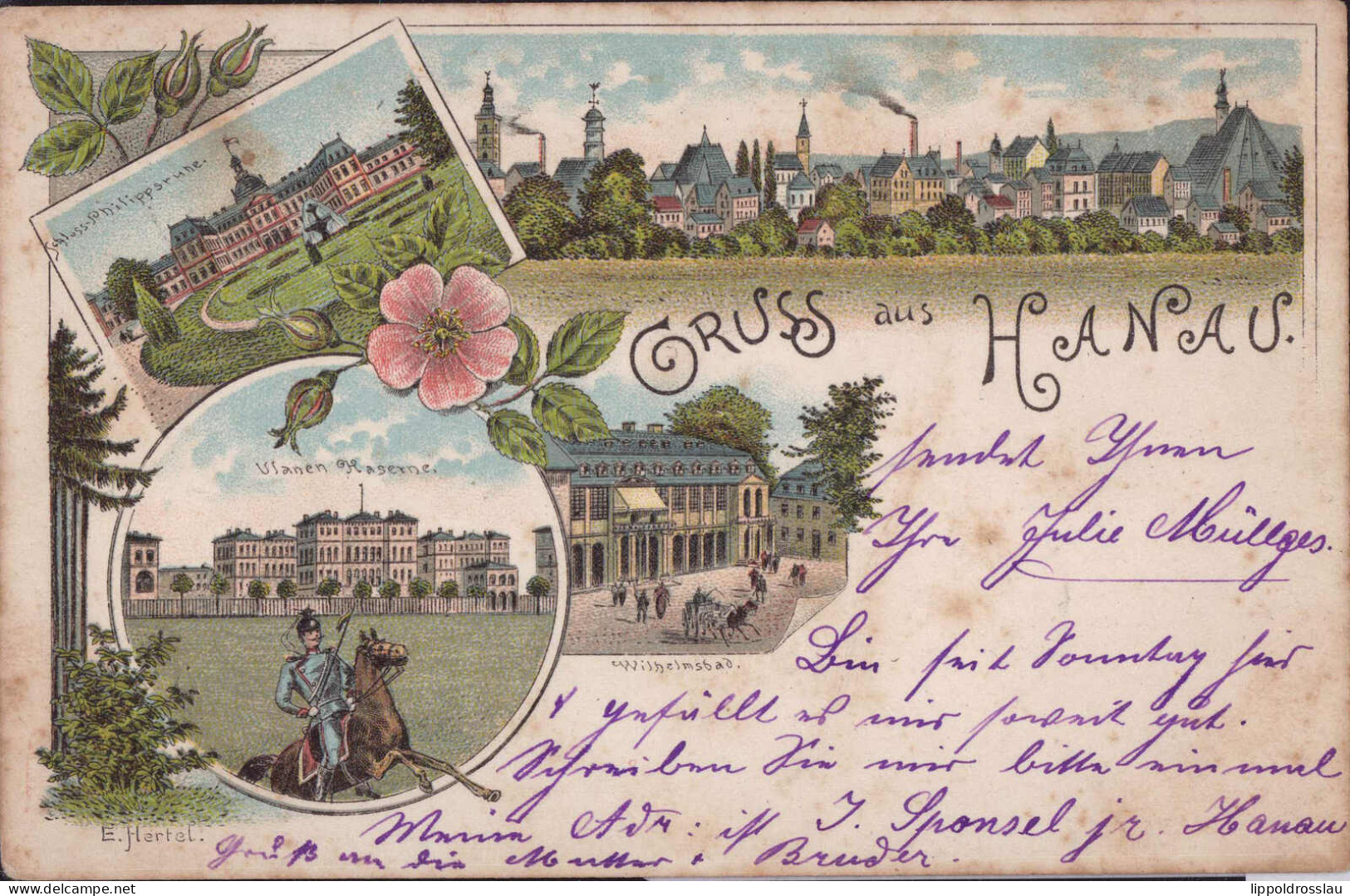 Gest. W-6450 Hanau Ulanenkaserne 1897, Etwas Fleckig - Hanau