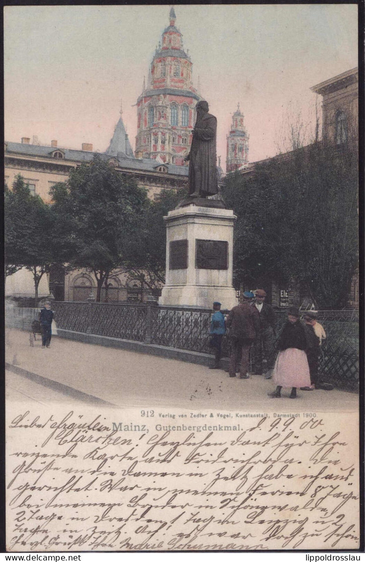 Gest. W-6500 Mainz Gutenbergdenkmal 1900 - Mainz