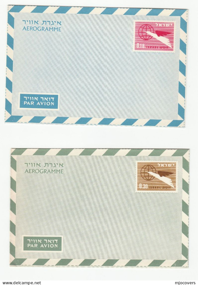 10 Diff Israel AEROGRAMMES 1950s-1970s Aerogramme Postal Stationery Cover Stamps - Colecciones & Series