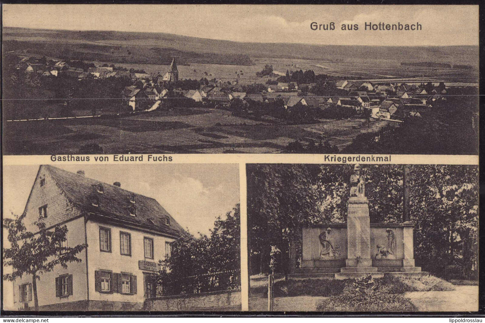 Gest. W-6581 Hottenbach Gasthaus Eduard Fuchs 1937 - Idar Oberstein